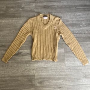 lacoste tan/beige women’s knitted sweater